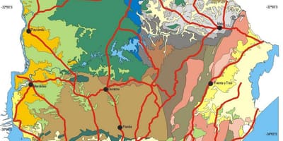地図のウルグアイの気候 